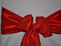 Red Taffeta Chair Sash